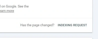 Google Search Console Request Indexing control for the inspected URL